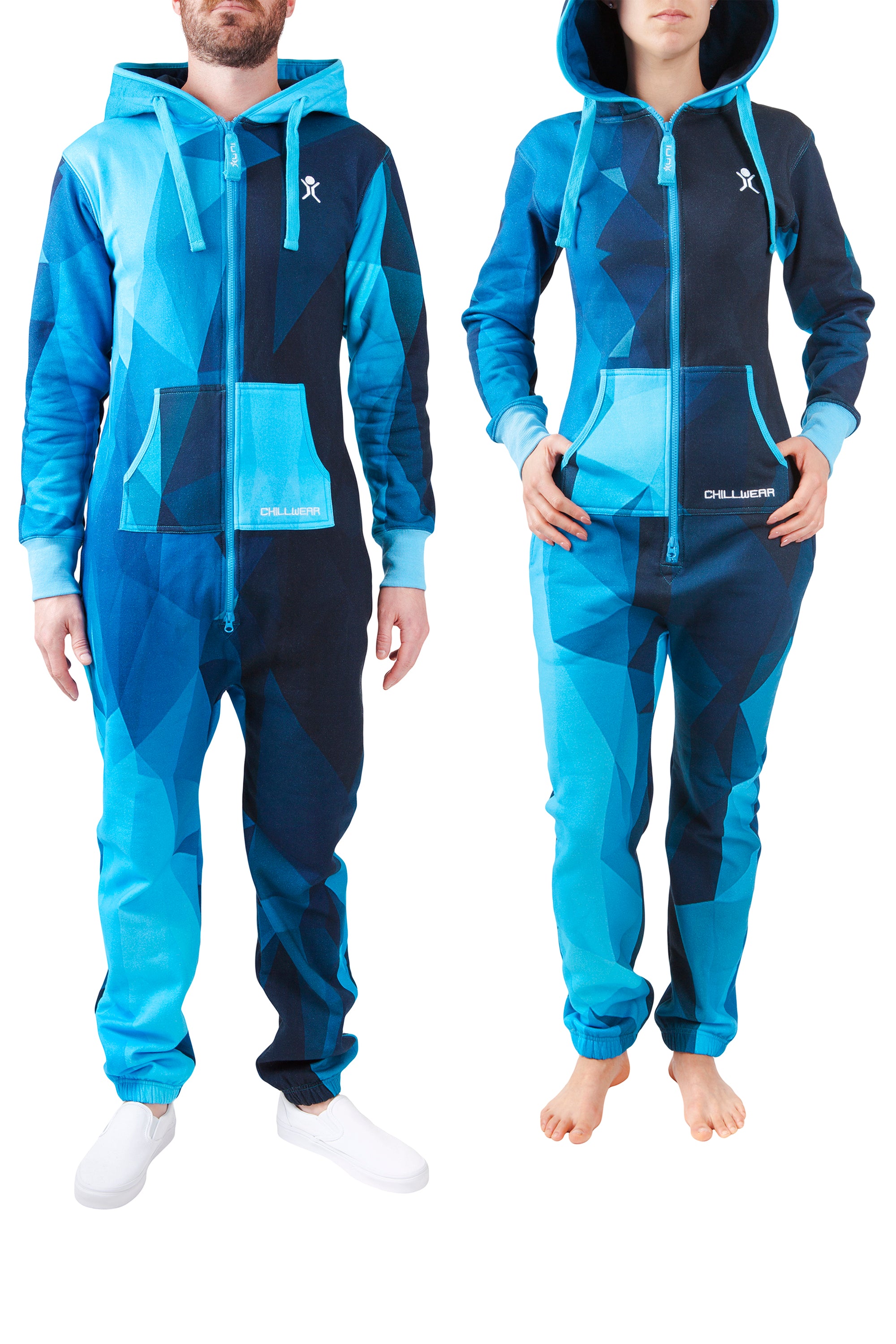 Abstract Navy Blue Adult Onesie