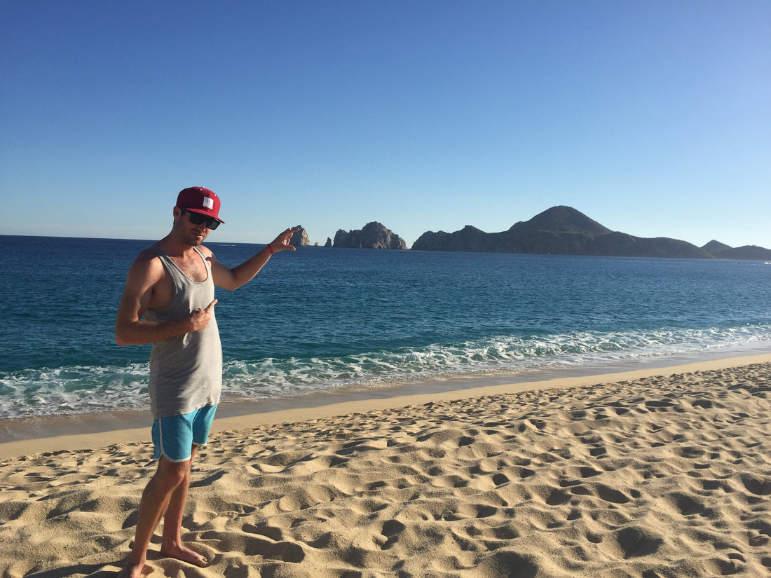 Towel Onesie and Wood Sunglasses