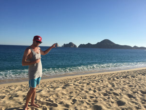 Towel Onesie and Wood Sunglasses