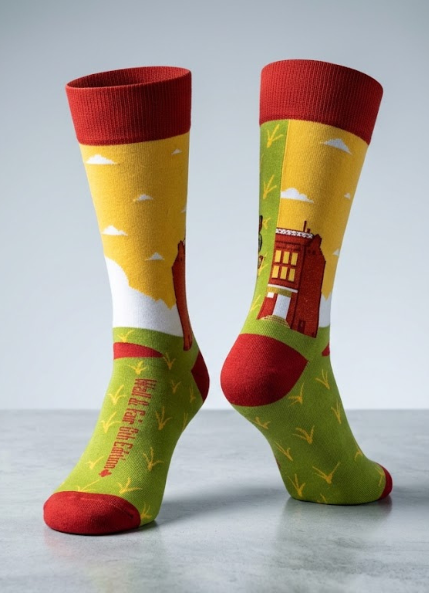 Prairies Canadian landscape design socks by Wall and Fair