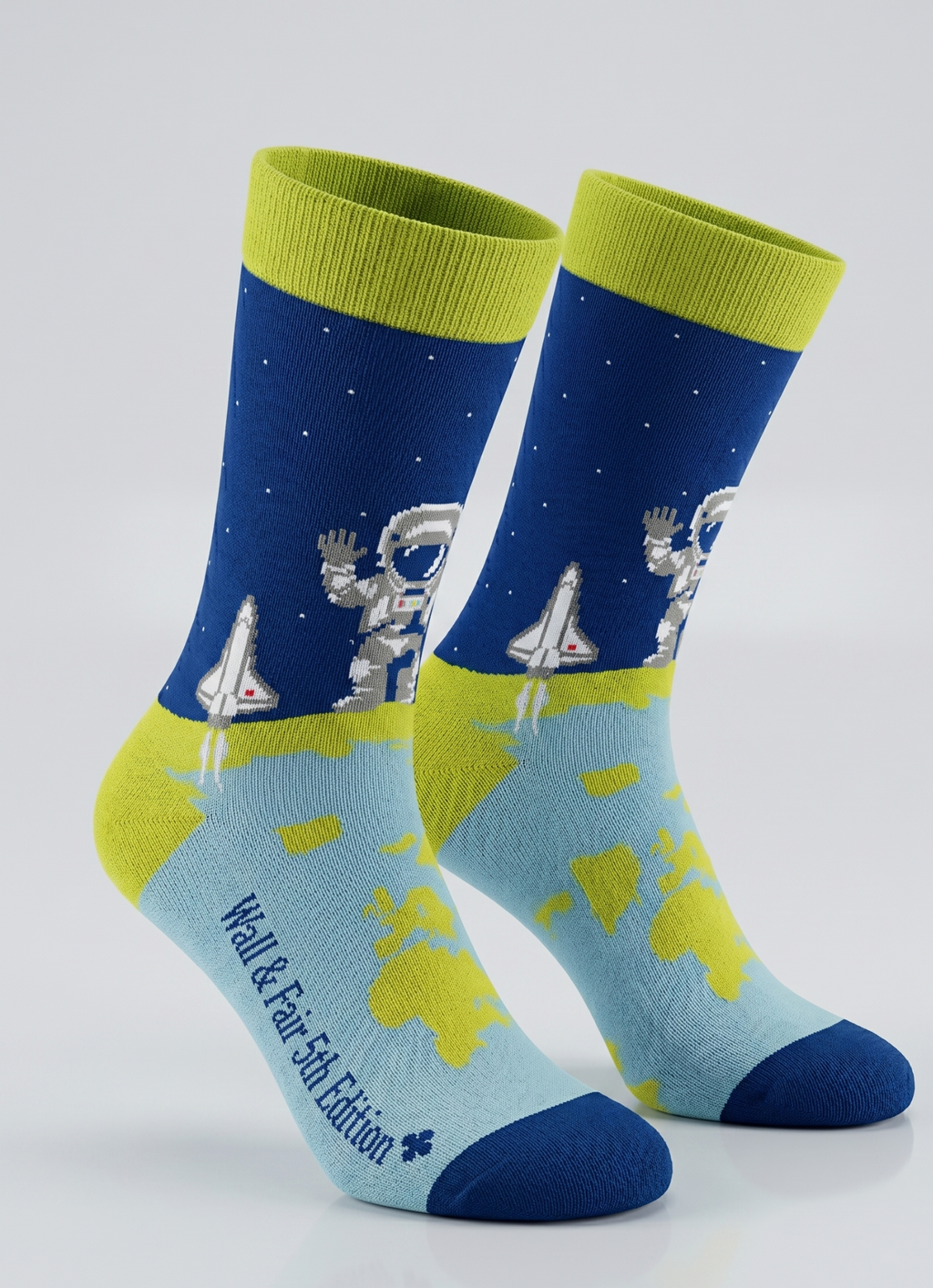 Moon Landing astronaut design socks by Wall and Fair