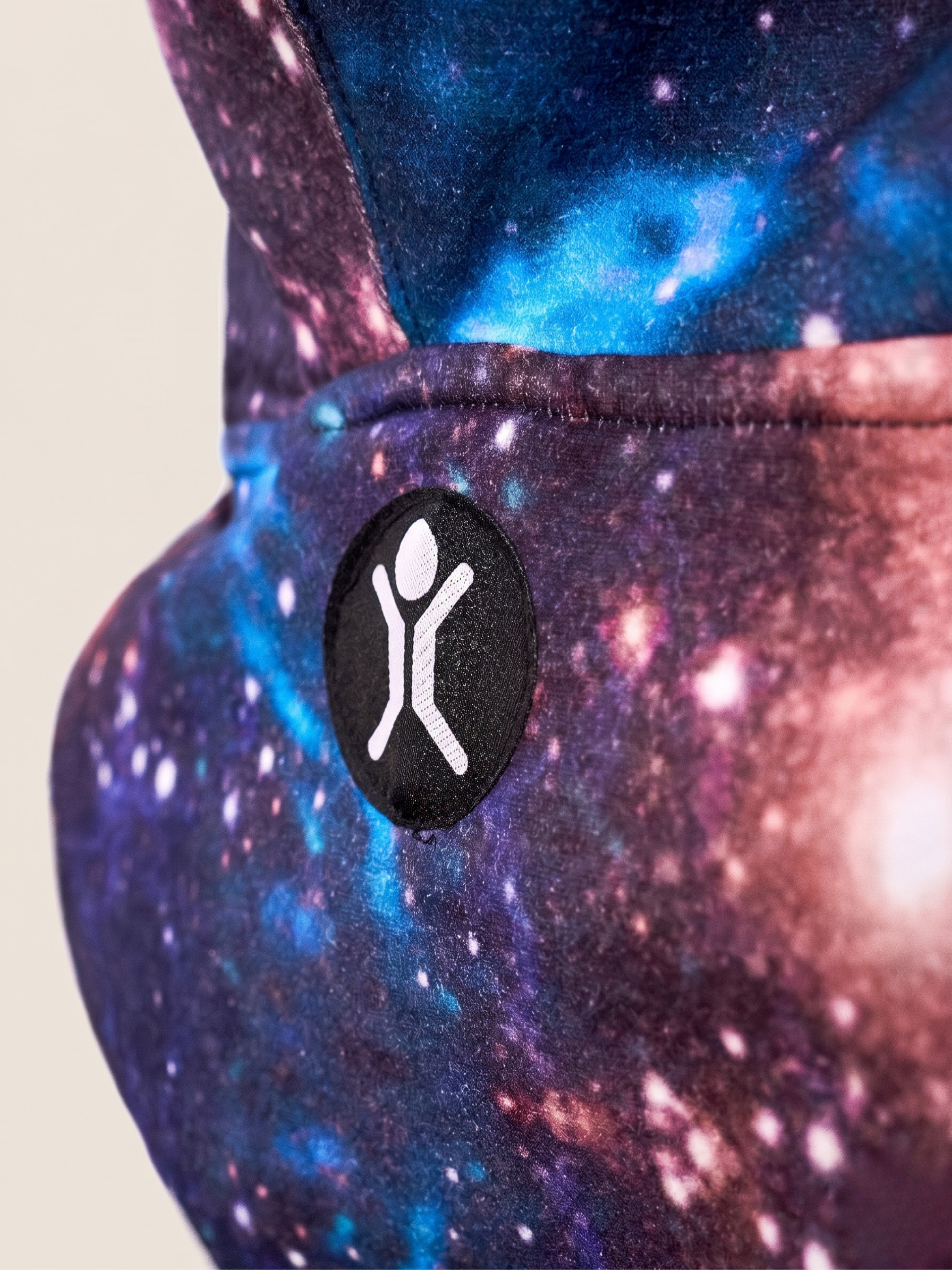 Galaxy – galaxy space print onesie, dark blue starfield – lifestyle photo | Unichill adult unisex jumpsuit designed in Calgary