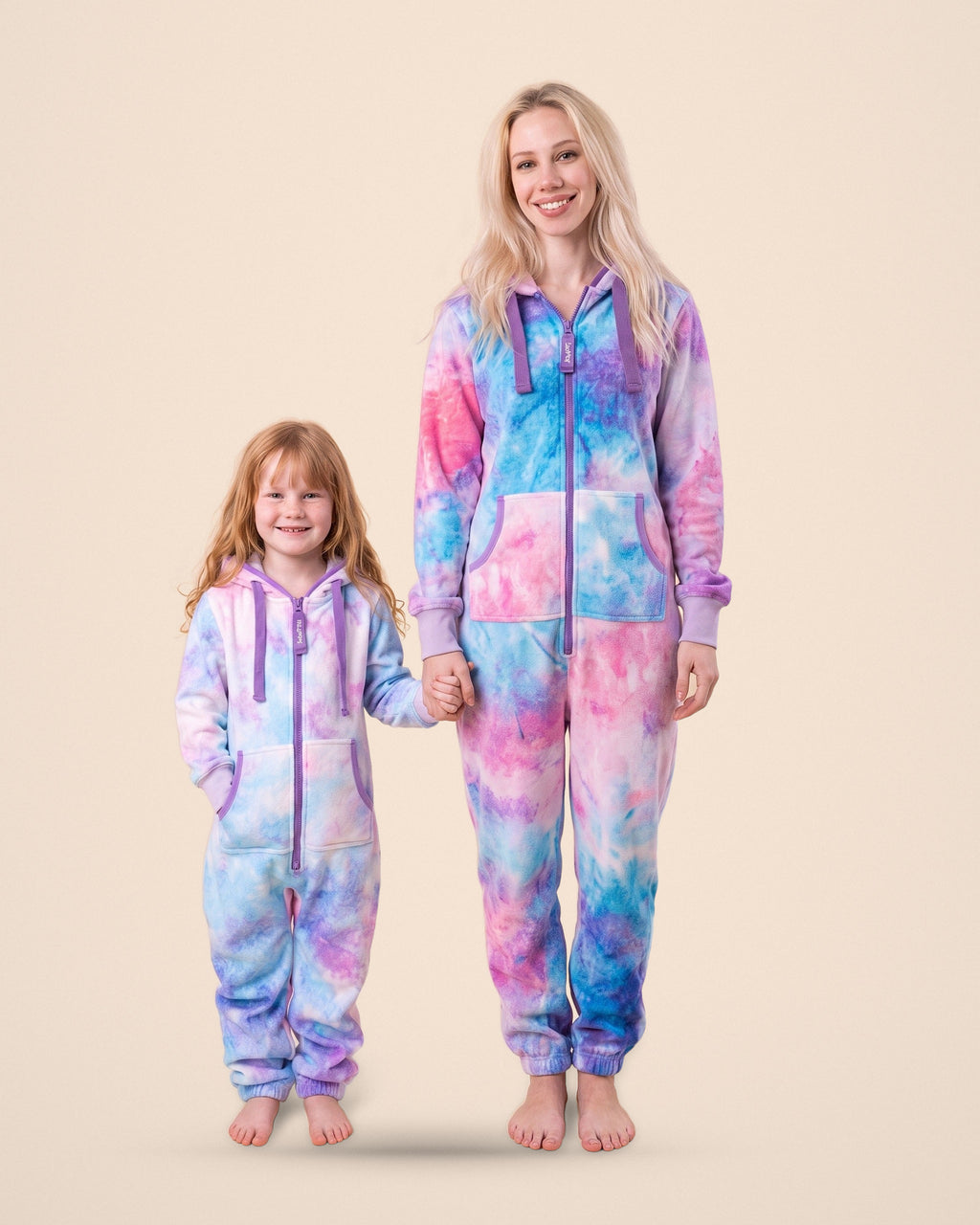 Matching Cotton Candy onesies for a parent and child | Unichill kids onesie designed in Calgary