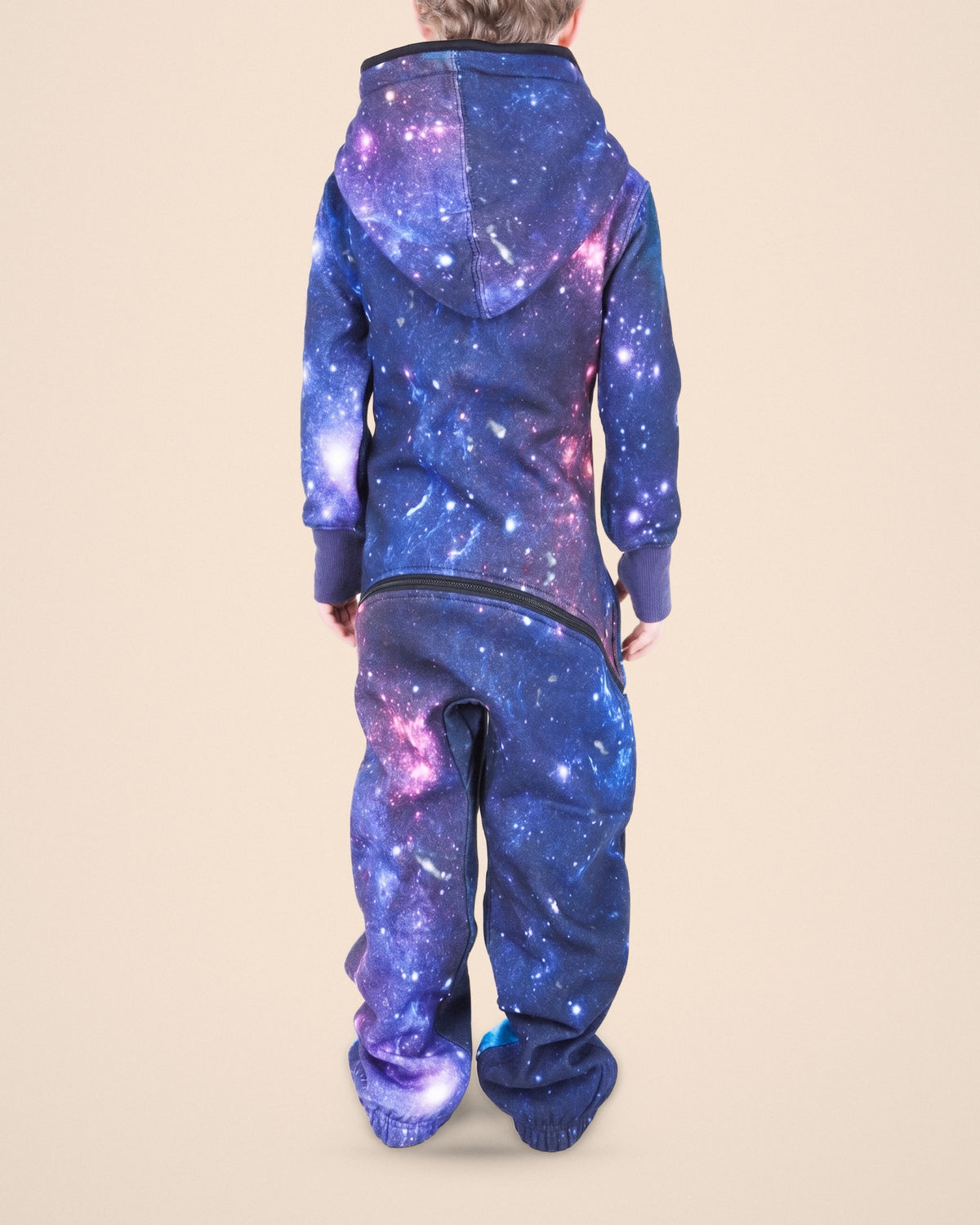 Galaxy Kids, galaxy space print kids onesie, back view | Unichill kids onesie designed in Calgary