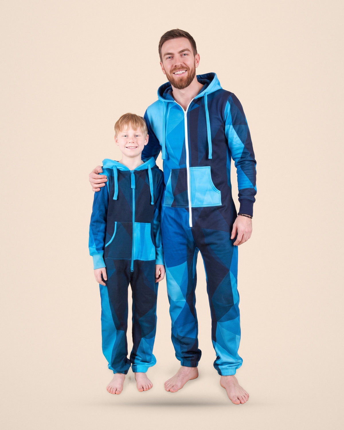 Matching Midnight onesies for a parent and child | Unichill kids onesie designed in Calgary