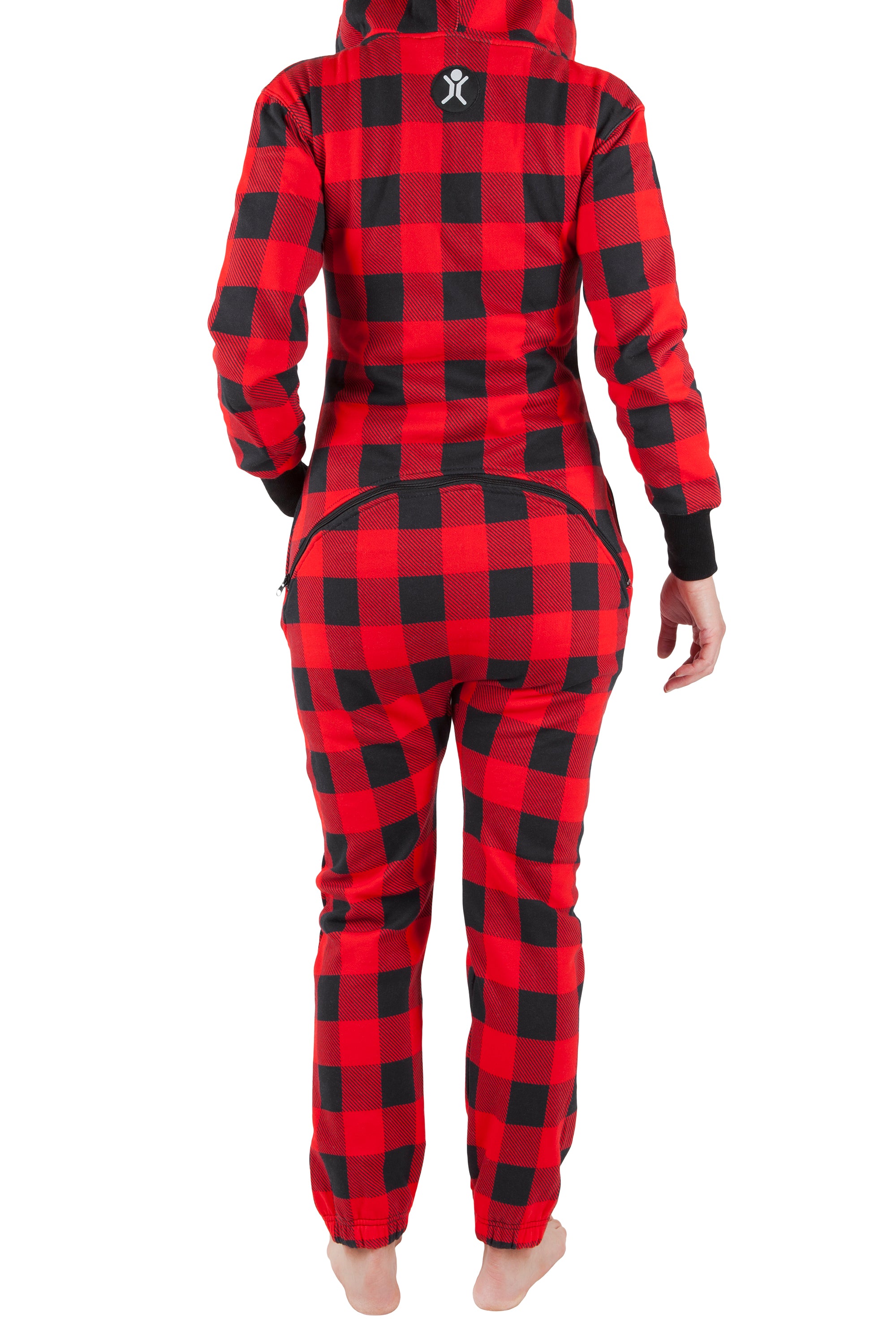 Plaid Red Hooded Jumpsuit Men Onesie Pajamas Loiahoer Unisex